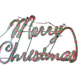 Vintage Merry Christmas Chasing Rope Light Sign Christmas International Works